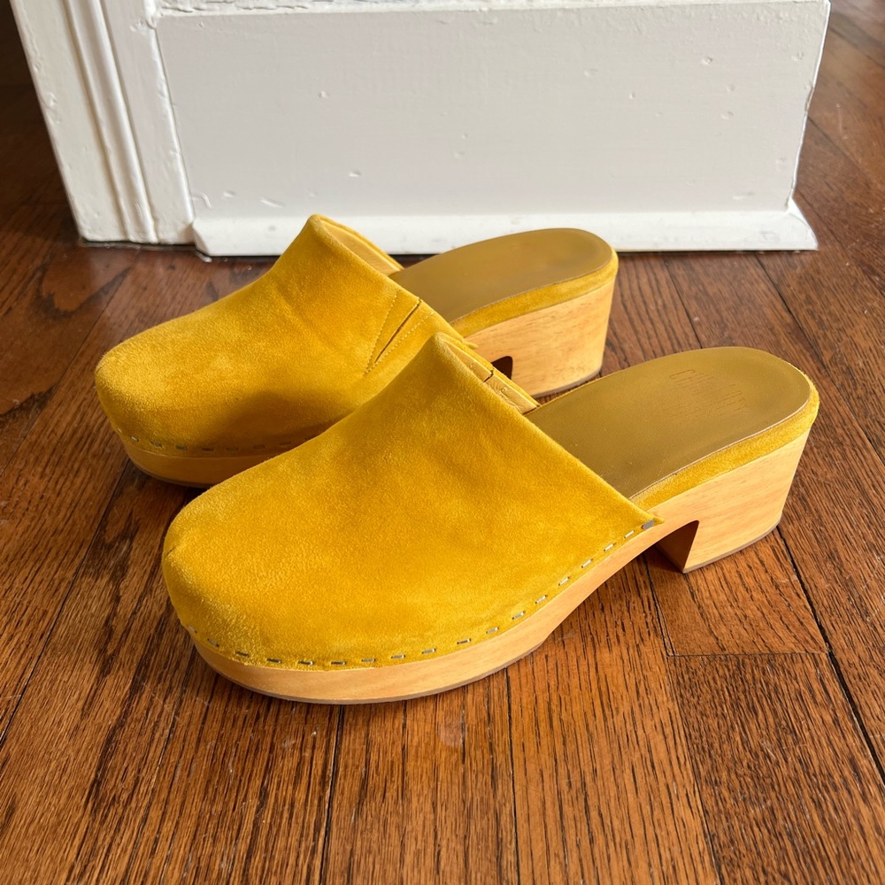 Charlotte Stone Martino Mustard Suede Women's Clogs